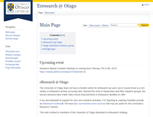Tablet Screenshot of eresearch.wiki.otago.ac.nz