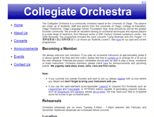 Tablet Screenshot of collegiateorchestra.otago.ac.nz
